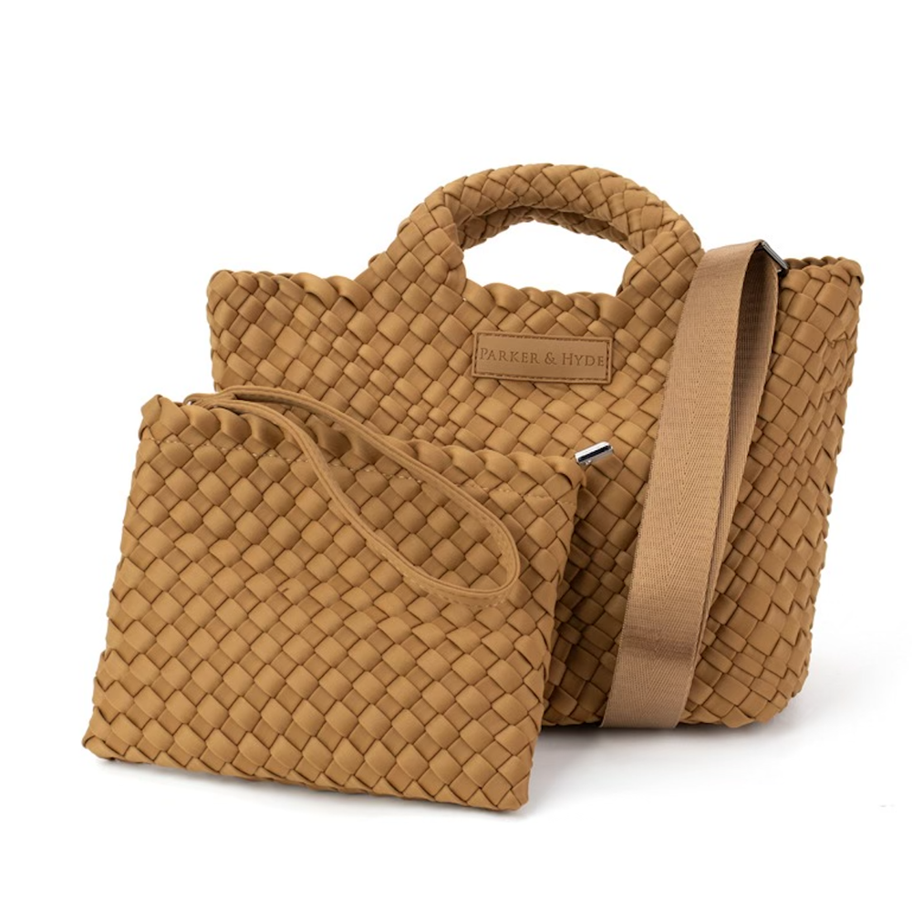 Woven Mini Tote in Camel — Parker & Hyde